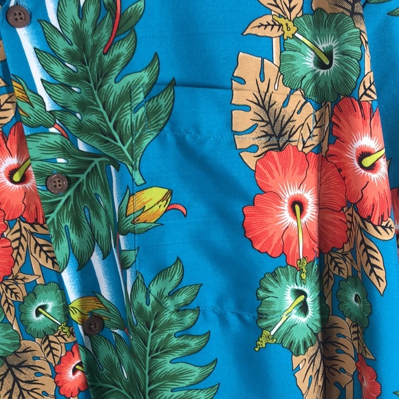 Lvish blue tropical button down shirt size 2XL - Picture 4 of 12